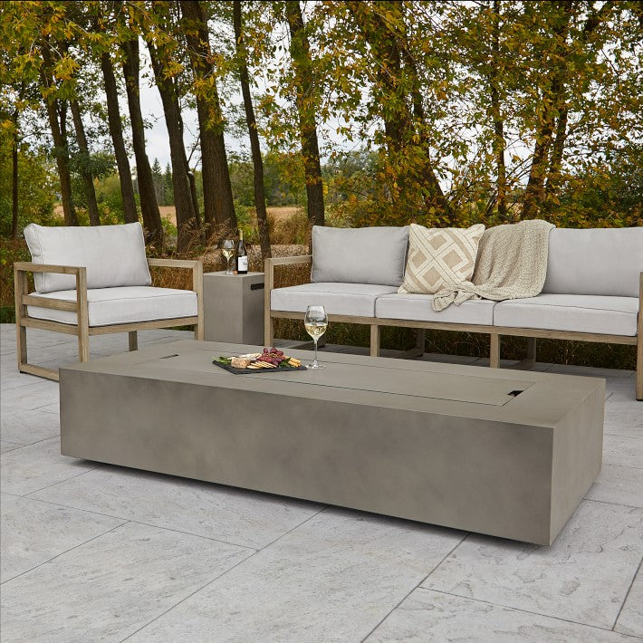 Cardona 70" Mist Grey Rectangle Propane Fire Table with Natural Gas Conversion Kit