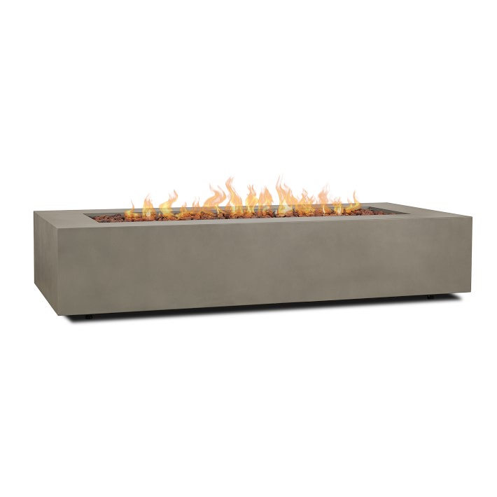 Cardona 70" Mist Grey Rectangle Propane Fire Table with Natural Gas Conversion Kit